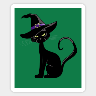 Halloween Trick Or Treat Cat in Witch Hat Magnet